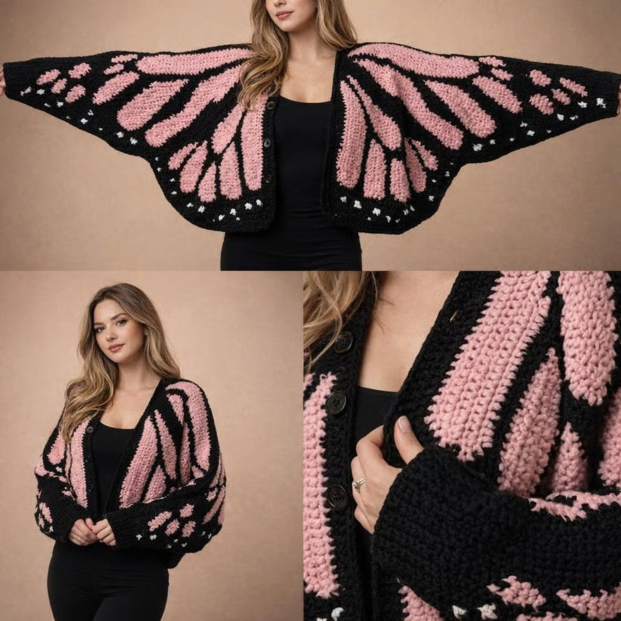 Patron Cardigan Papillon Monarque Au Crochet